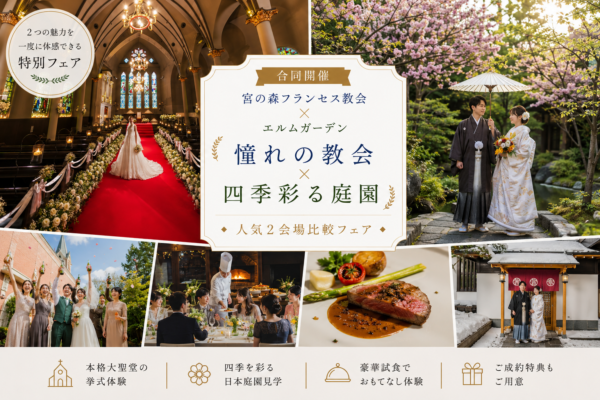 【8/16限定開催！】憧れの教会×四季彩る庭園◆人気2会場比較フェア